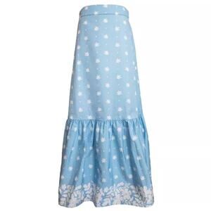 The Avenue Floral Blue Tiered Midi Skirt Size M